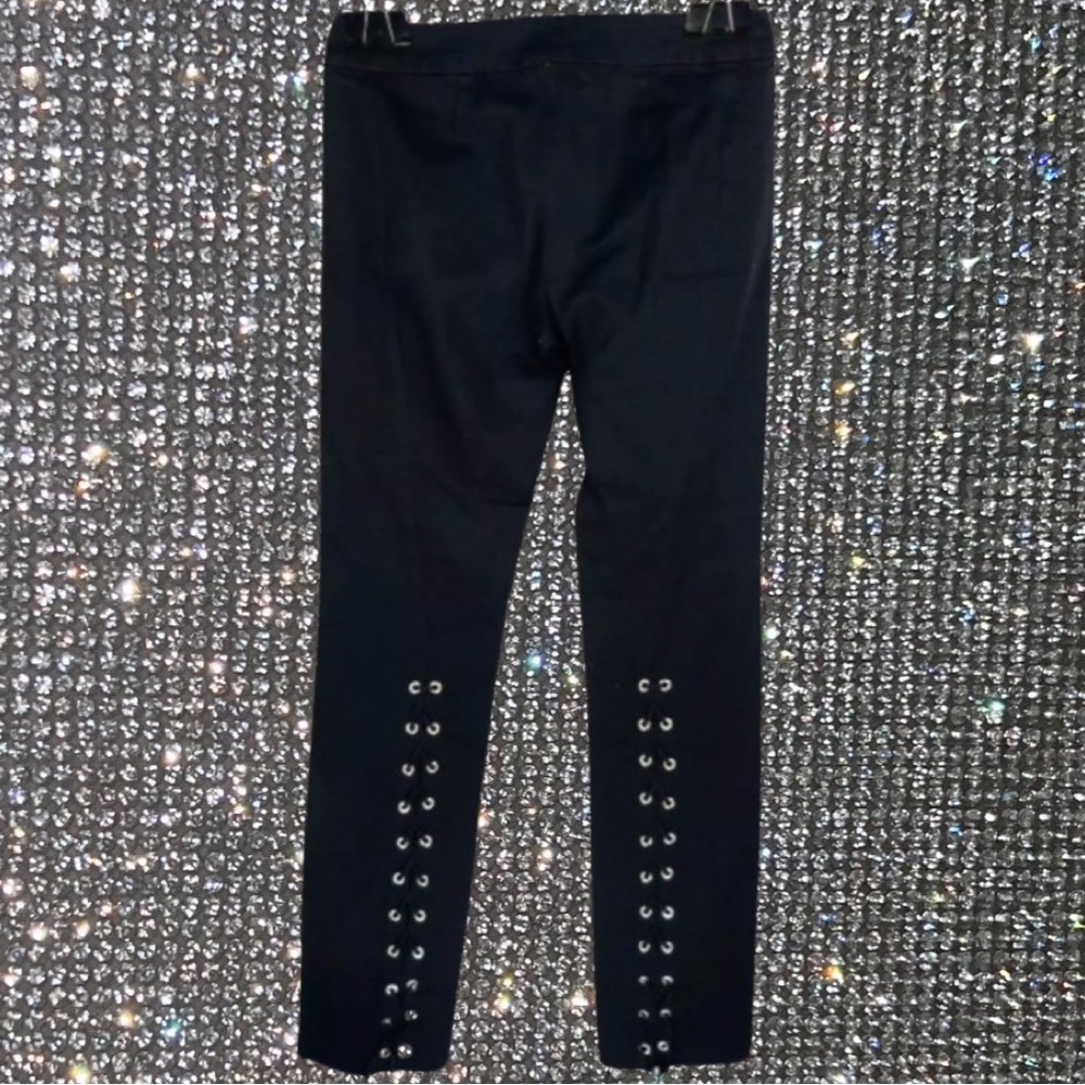 Versace jeans couture lace up corset back tie up pants black silver stunning y2k
